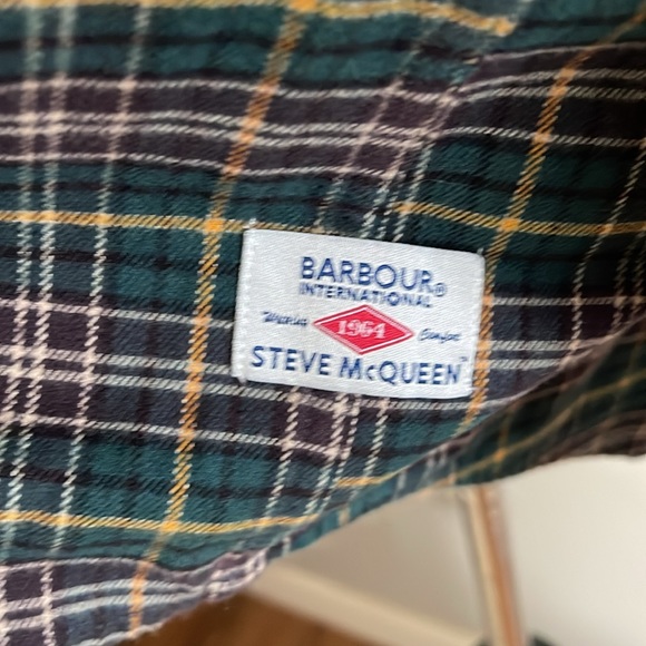Barbour x Steve McQueen  plaid button down flannel shirt size large - Picture 4 of 9